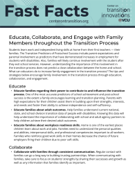 thumbnail of Educate, Collaborate, and Engage with Family Members throughout the Transition Process pdf