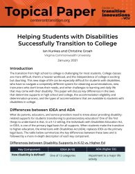 thumbnail of Helping Students with Disabilities Successfully Transition to College pdf
