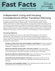 thumbnail of Independent Living and Housing Considerations When Transition Planning pdf